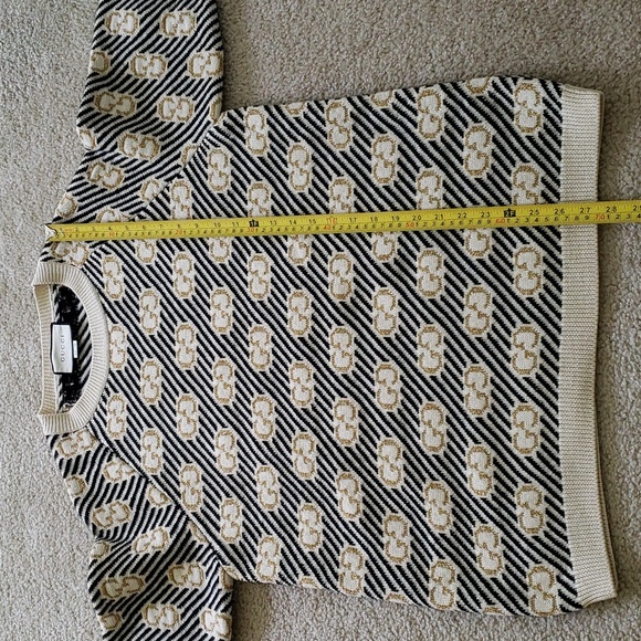 GUCCI GG LOGO METALLIC JACQUARD TOP SWEATER - Picture 9 of 9